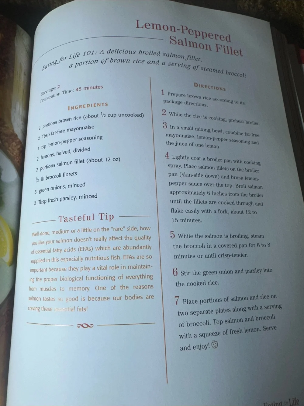 Eating for Life Cookbook – Pre‑Owned, Excellent Condition